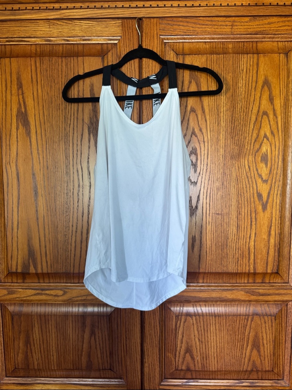 Nike White Racerback Tank with Black Branded Straps